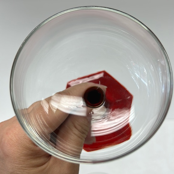 Mid Century Modern pair of “Luminarc France” red stem wine glasses - Picture 3 of 7